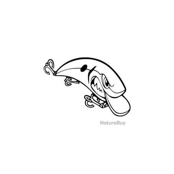 Autocollants p�che leurre  voiture camping car ou autres noir ou blanc ! A