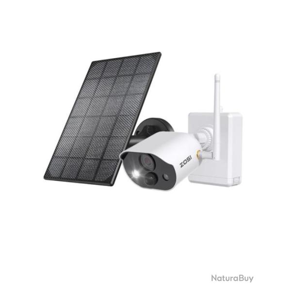 Cam�ra de Surveillance 1080PWiFi Ext�rieure Panneau Solaire Batterie Rechargeable Alarme Sonore