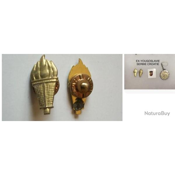 EX YOUGOSLAVIE SERBIE  paire d'insignes de col POLICE SERBE  Fixation � vis Plusieurs paires dispos