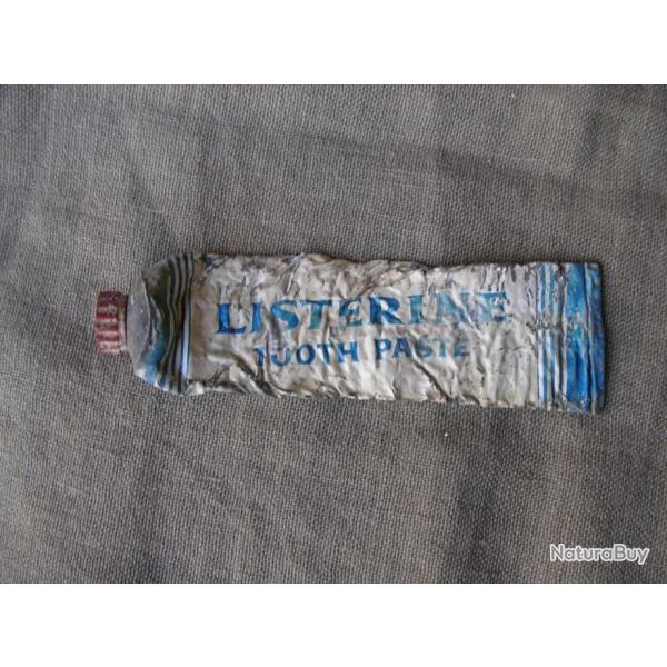WW2 US TUBE DE DENTIFRICE VIDE AM�RICAIN R�GLEMENTAIRE " LISTERINE " 100% DE TERRAIN R�F�RENC� G.I.