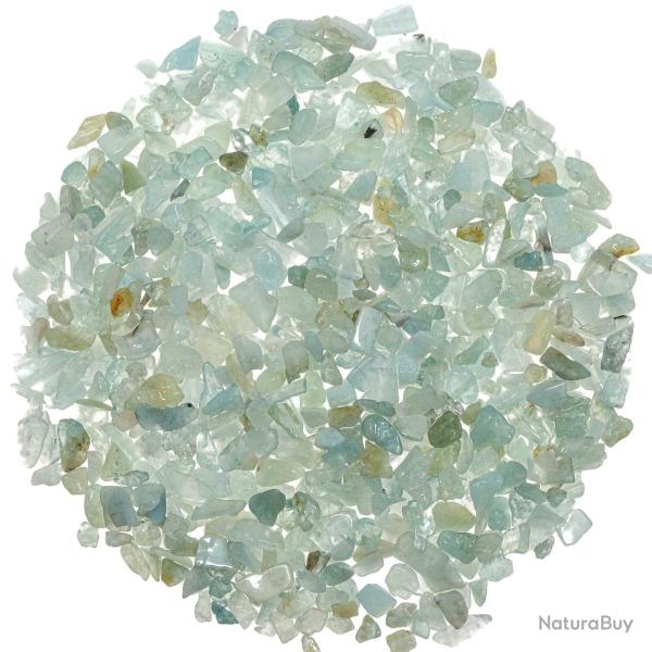 Mini pierres roul�es aigue-marine - Qualit� extra - 5 � 10 mm - 50 grammes