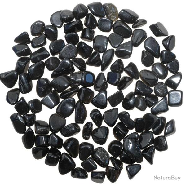 Petites pierres roul�es obsidienne noire - 1 � 1.5 cm - 100 grammes