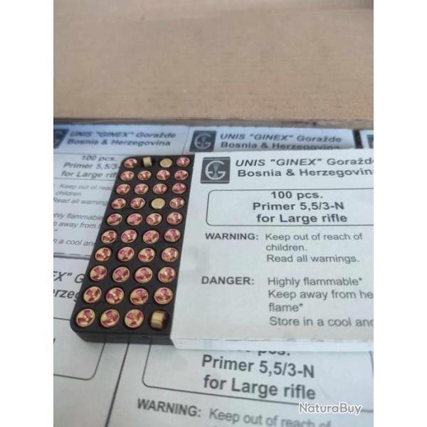 Vend Amorces Large Rifle GINEX par plaquette de 100 CAT C