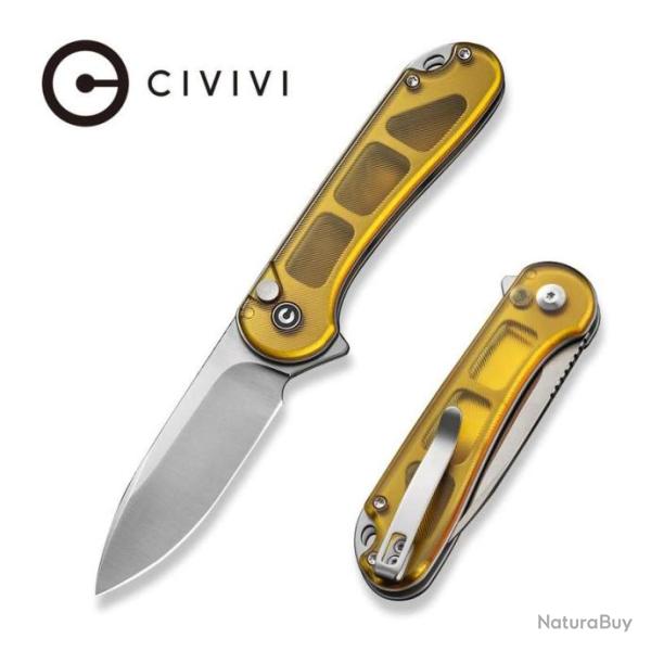 Couteau CIVIVI Elementum II Ultem Lame Acier Nitro-V Satin Drop Point IKBS Button Lock CIVC18062P7