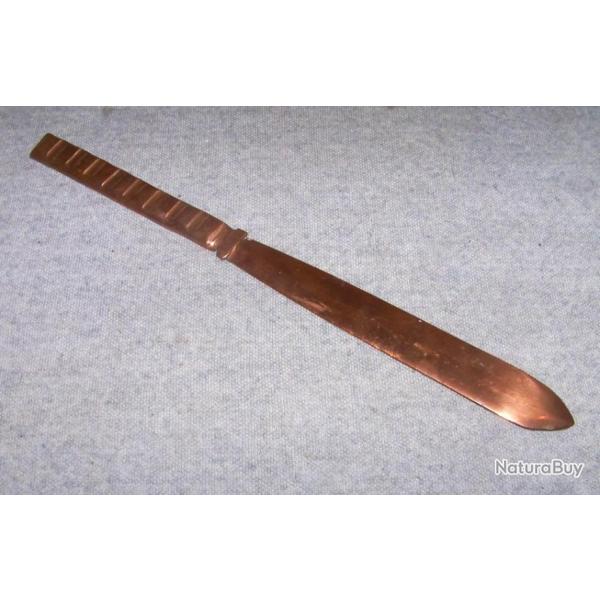 WW1 14-18 : coupe-papier en cuivre, artisanat de tranch�e