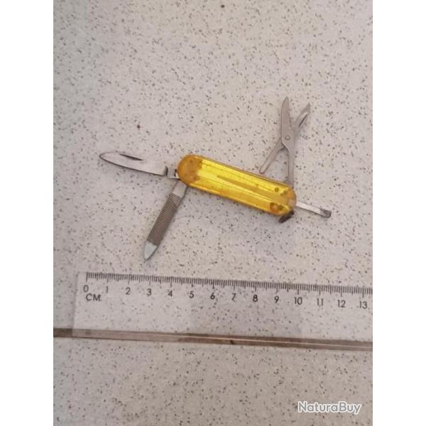 Canif couteau multifonctions jaune 6cm environ