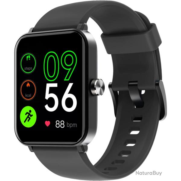 Montre Connect�e Appels Bluetooth Assistant Vocal Int�gr� Ecran 1,69" Etanche Tracker NOIR