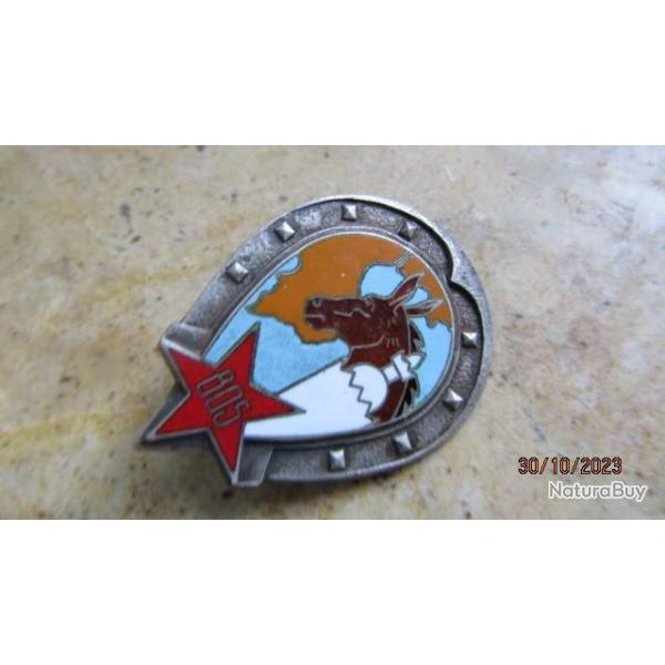 insigne pucelle 805� Compagnie Muleti�re �toile rouge guerre Indochine orange EO extr�me orient