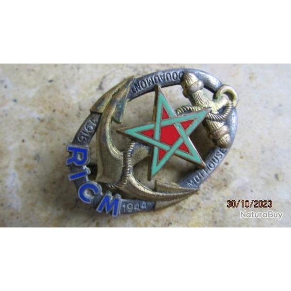 insigne pucelle R�giment d'Infanterie Coloniale du MAROC, guilloch�,dargo Paris