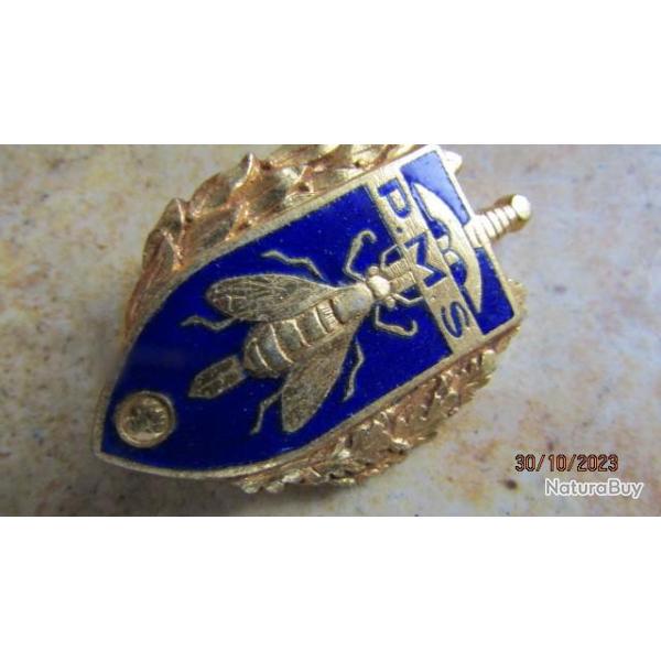 insigne Brevet Pr�paration Militaire Sup�rieure, �mail, dos lisse AB rue rennes abeille