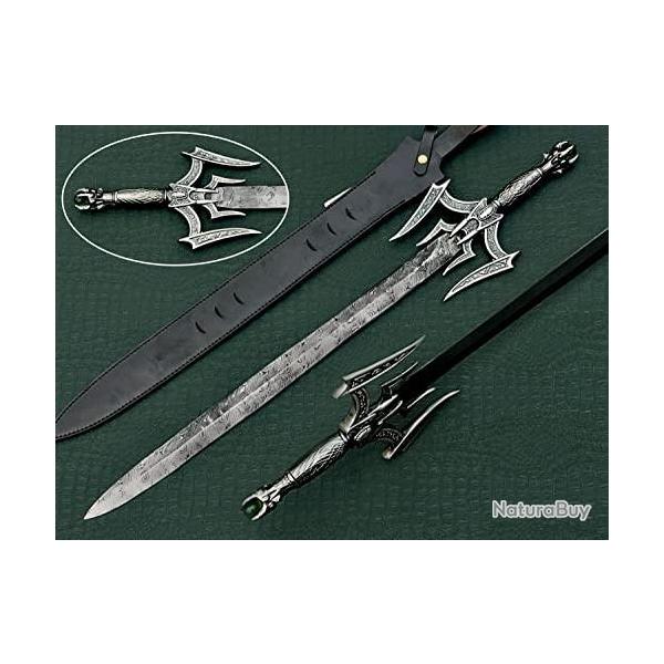 �p�e barbare m�di�vale -  En acier de Damas de 93.98 cm