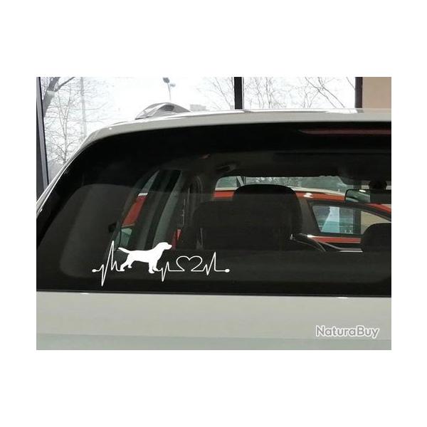 1 x autocollants amour chien de voiture motif chien Noir ou blanc ou mixte