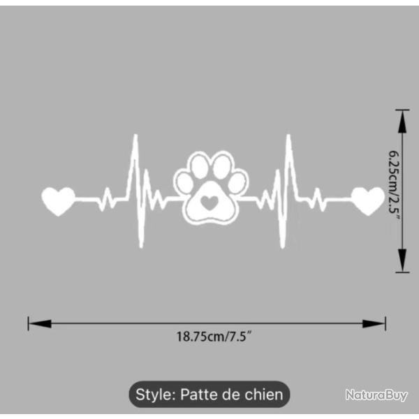 1 x feuille autocollants de voiture motif chien Noir ou blanc ou mixte.