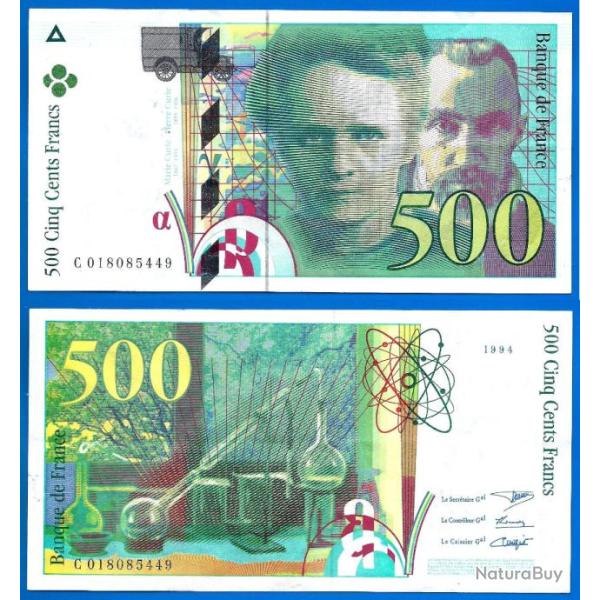 France 500 Francs 1994 Pierre et Marie Curie Billet