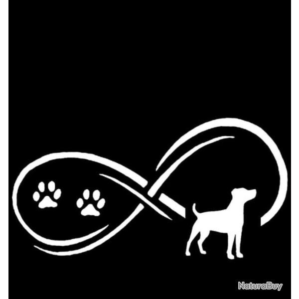 1 x feuille autocollants de voiture motif amour infini pour chien Noir ou blanc .E