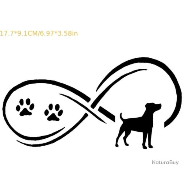 1 x feuille autocollants de voiture motif amour infini pour chien Noir ou blanc . F