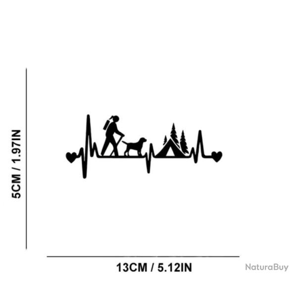1 x feuille autocollants de voiture ou autres motif fille randonneur avec chien  Noir ou blanc . A