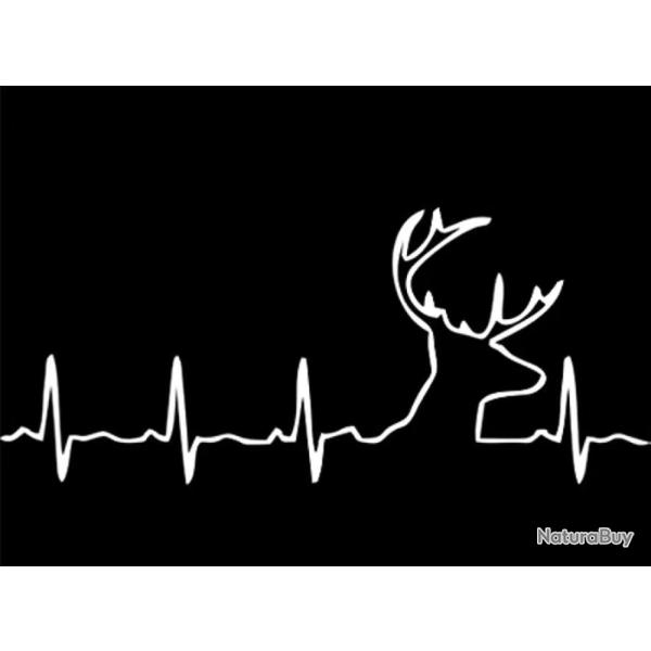 1 x feuille autocollants de voiture ou autres motif pulsion cerf   Noir ou blanc . A