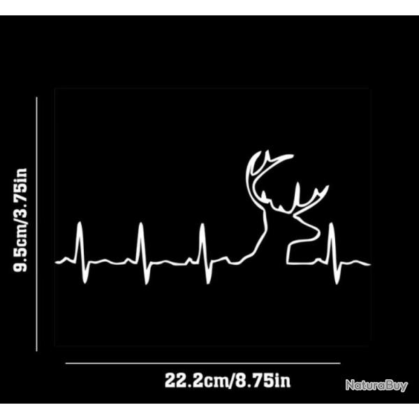 1 x feuille autocollants de voiture ou autres motif pulsion cerf   Noir ou blanc . B