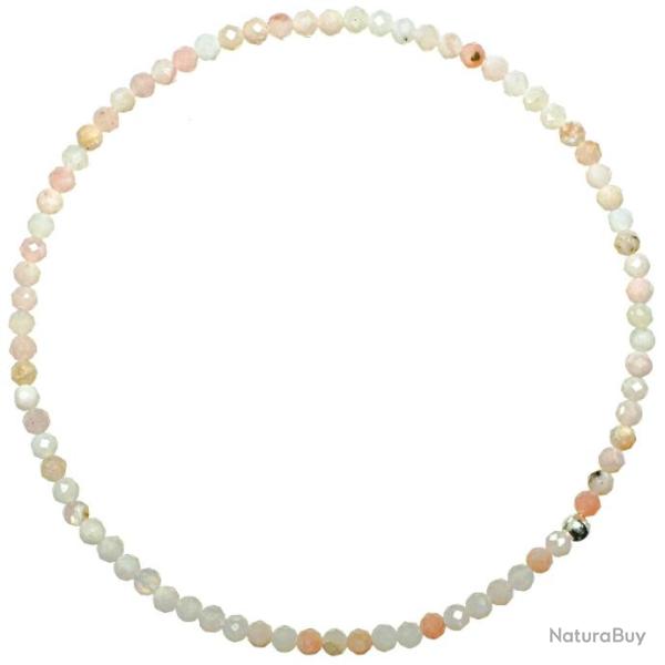 Bracelet en opale des Andes rose - Perles facett�es ultra mini