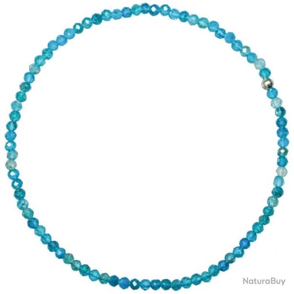 Bracelet en apatite bleue - Perles facett�es ultra mini