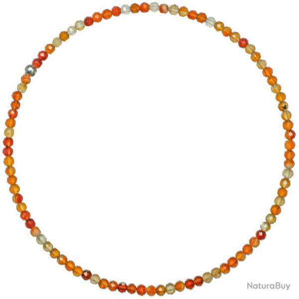 Bracelet en cornaline - Perles facett�es ultra mini