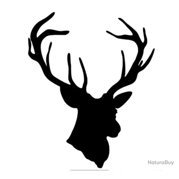 1 x feuille autocollants de voiture ou autres motif  cerf 16x12cm  Noir ou blanc . A