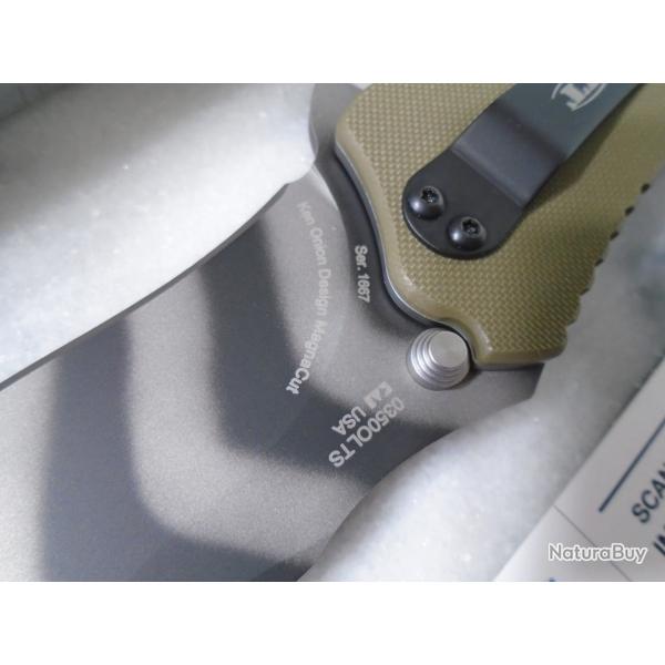 Couteau Zero Tolerance A/O Tiger Lame Acier MagnaCut Manche G10 OD Green Linerlock USA ZT0350OLTS