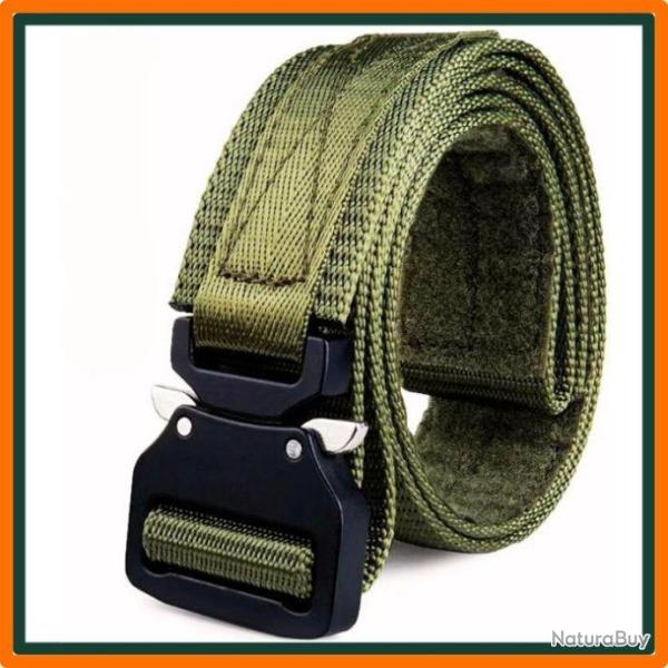 Ceinture tactique militaire nylon 1000D - Largeur : 3,8 cm - Vert arm�e - Livraison rapide