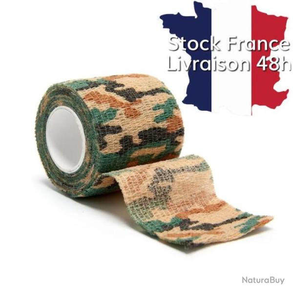 Bande camouflage auto adh�sive 5x4,5cm camo 5 - Livraison rapide depuis la France