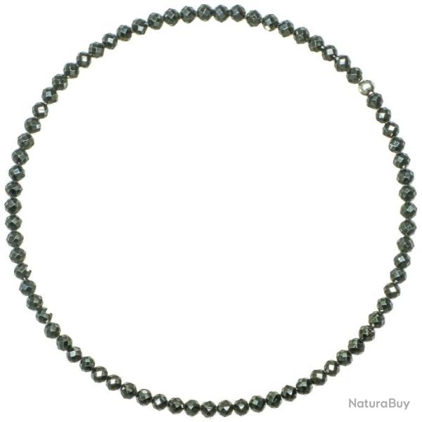 Bracelet en spinelle noir - Perles facett�es ultra mini