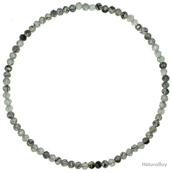 Bracelet en quartz tourmaline - Perles facett�es ultra mini