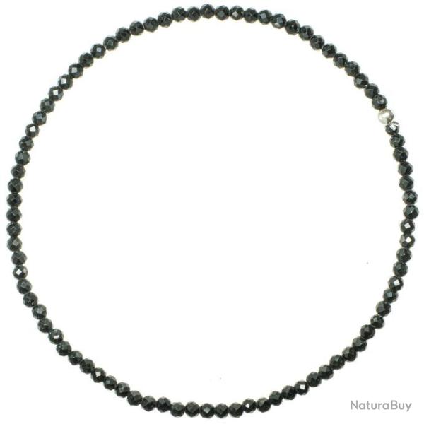 Bracelet en tourmaline noire - Perles facett�es ultra mini