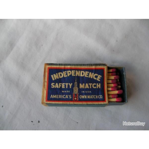 WW2 US BOTE D'ALLUMETTES AMRICAINE PLEINE  " INDEPENDENCE " RFRENCE G.I.