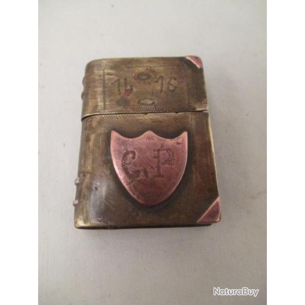 v�ritable - autenthique - briquet de poilu - livre - artisanat de tranch�e -  14 -16