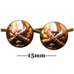 Lot de deux boutons &agrave; lamelles (15 mm)Artillerie