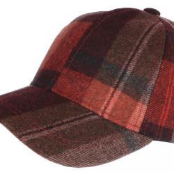 Casquette Laine Rouge Bordeaux a Carreaux Baseball Volga Taille unique Rouge