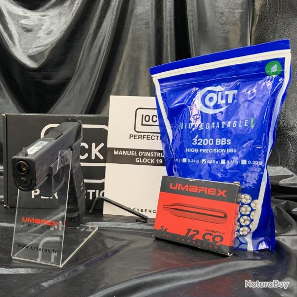Pack pr�t � tirer Glock 19 "Gen3 " - (CO2 / Noir) - Airsoft