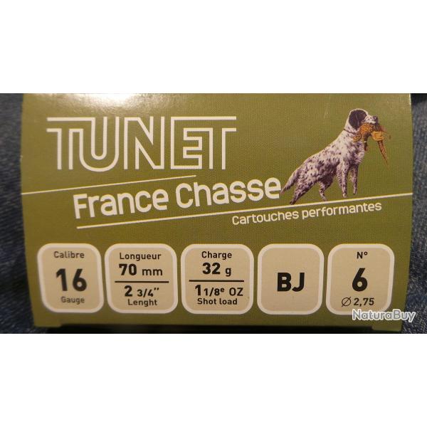 Cartouches TUNET FRANCE CHASSE Cal. 16 70 BJ 32G