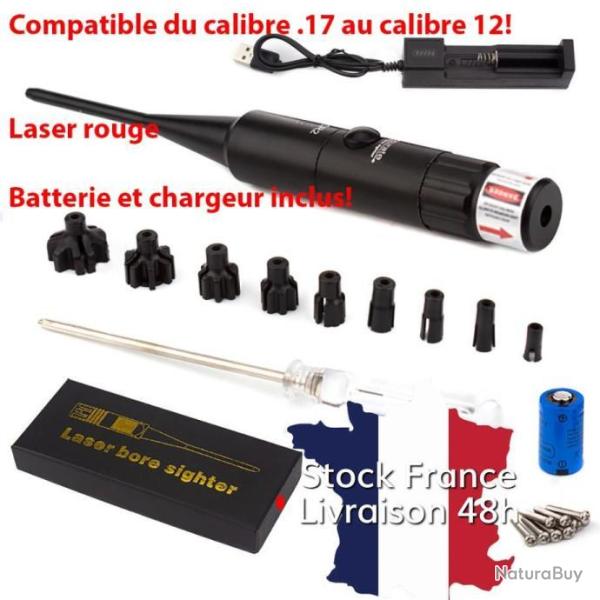 Collimateur Laser Bore Sighter Universel du 17 HMR au calibre 12 ! - Envoi rapide depuis la France