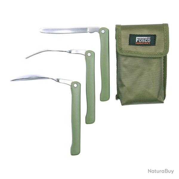 Kit de couverts pliables (3 pi�ces) (Couleur Kaki)