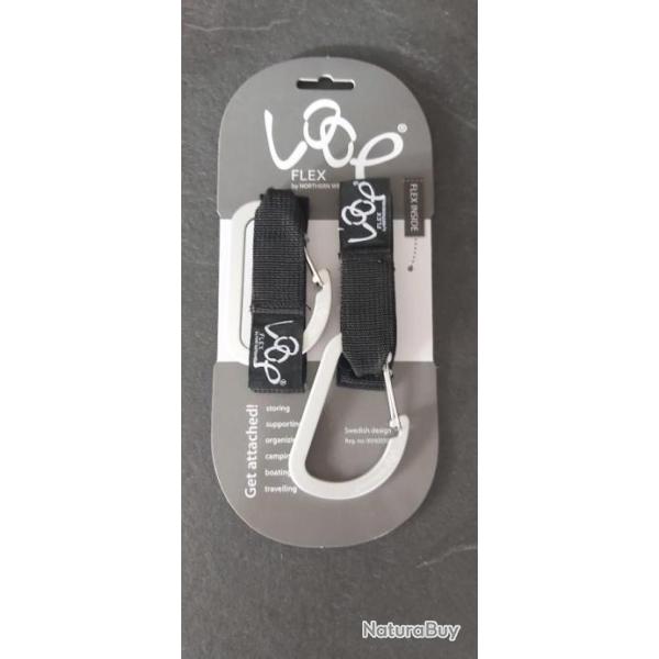 Superbe lot de 2 mousquetons Loop Flex
