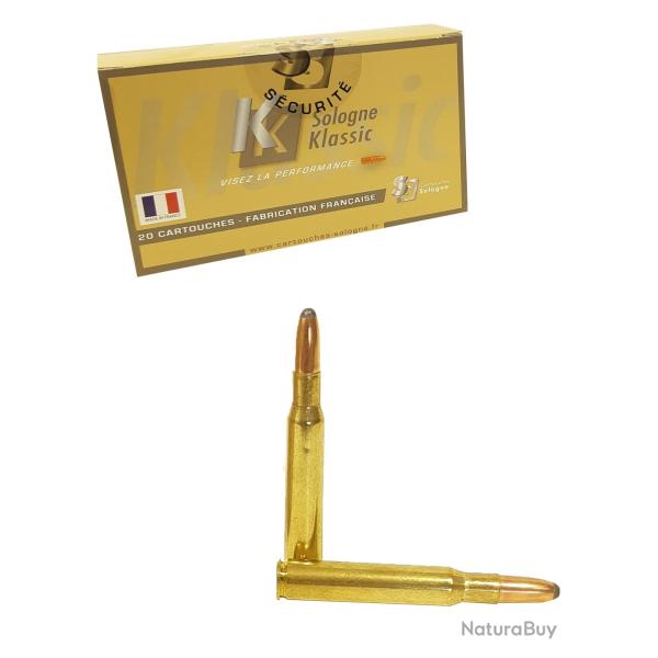 Munitions SOLOGNE calibre 30-06 Spring Sierra RN 220gr - 14.3g x20