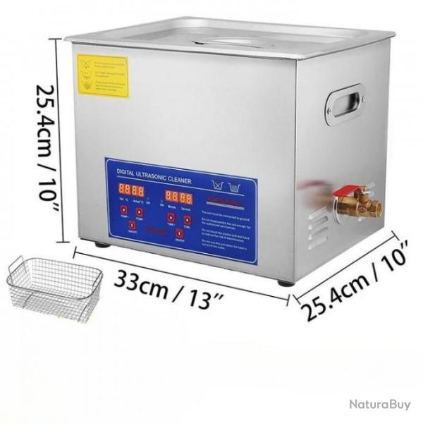 Nettoyeur ultrasonique 10L 220W 40Khz en acier inoxydable -  - LIVRAISON GRATUITE