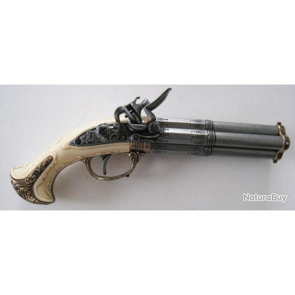 PISTOLET A SILEX 4 CANONS - Ref.1310