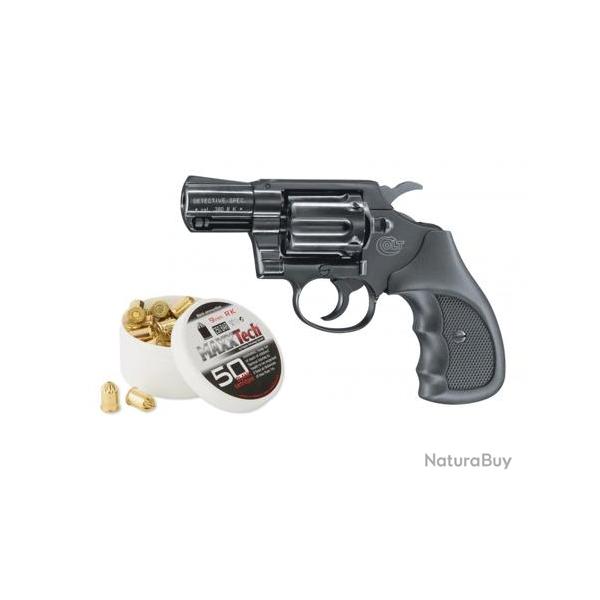 Pack Revolver Colt D�tective sp�ciale Noir Calibre 9mm RK + 50 Munitions