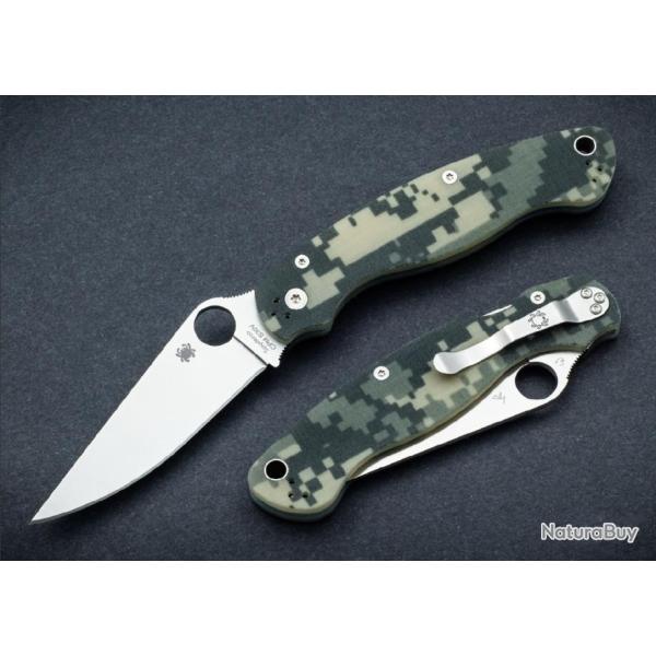 Couteau Spyderco Military 2 Compression Lock Camo Manche G10 Lame Acier S30V Clip USA SC36GPCMO2