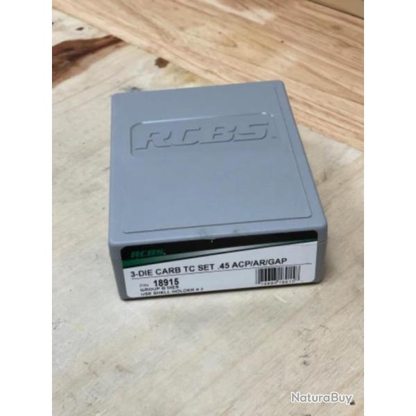 RCBS - Jeu de 3 outils Carbure Calibre  .45ACP/AR/GAP - 18915