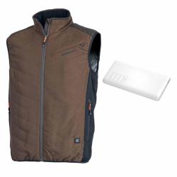 Gilet chauffant PRESTIGE marron SOMLYS avec batterie -5XL