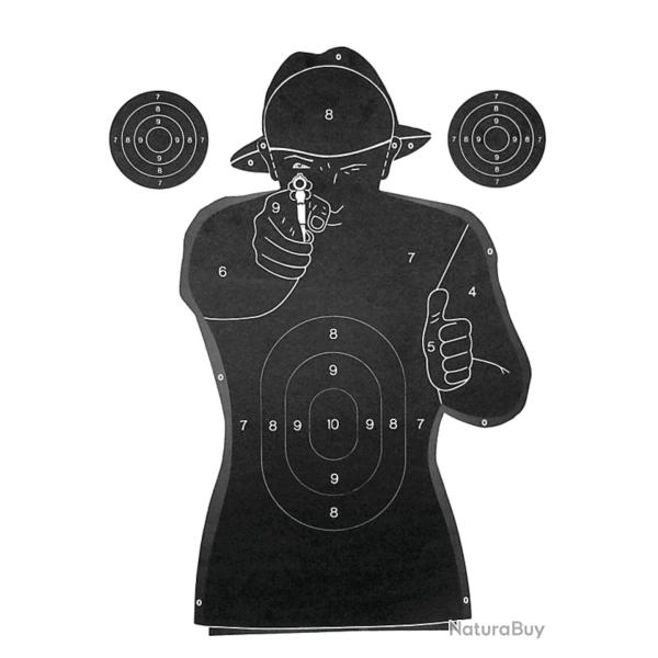 Paquet de 100 cibles court buste police en papier 50 x 70 cm